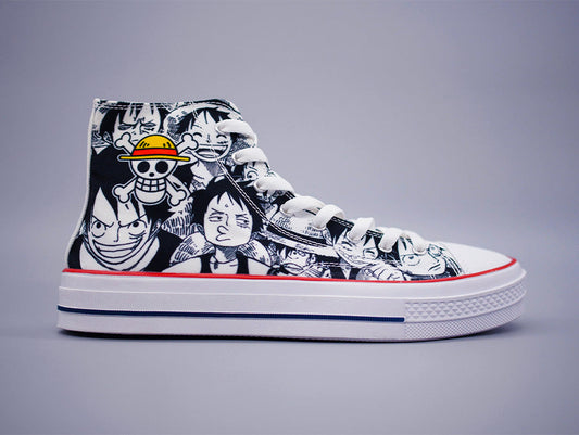 Monkey D. Luffy High Top Canvas Sneakers - One Piece