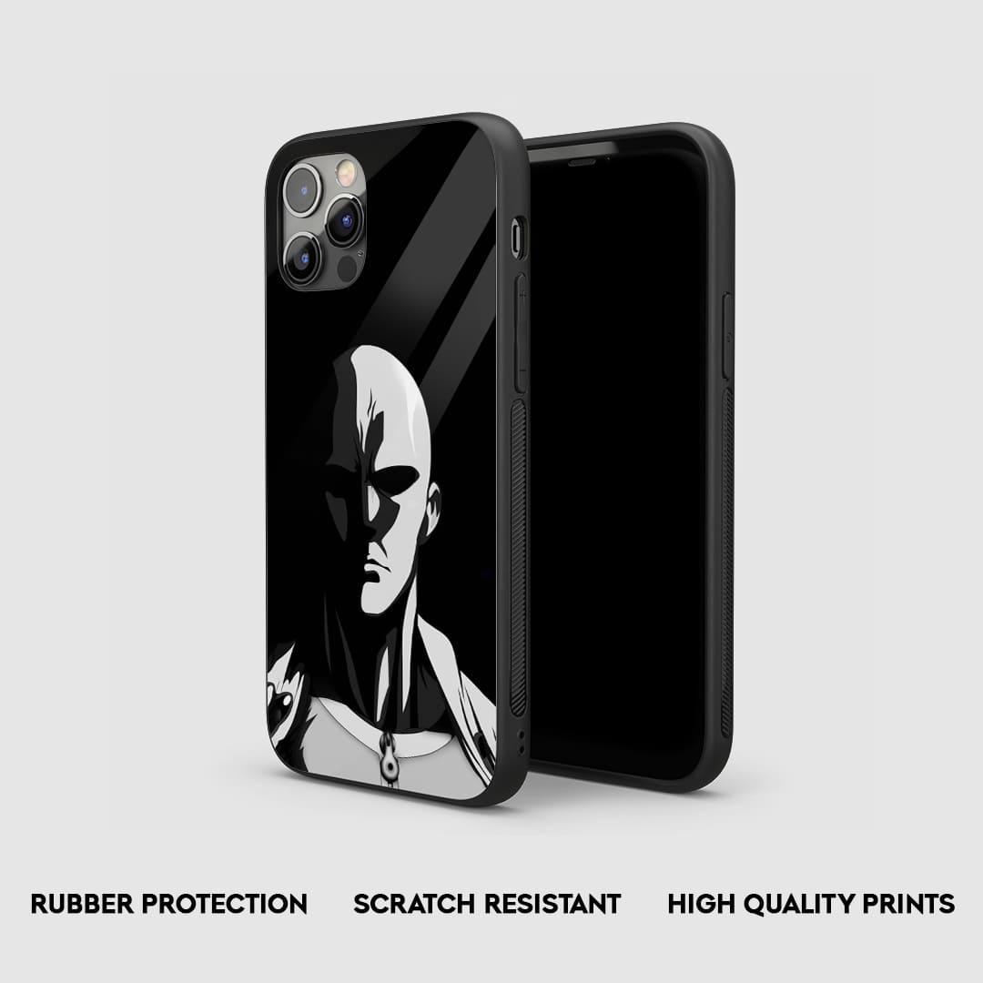 Saitama Black and White Silicone Armored Phone Case by Anime Phone Cover