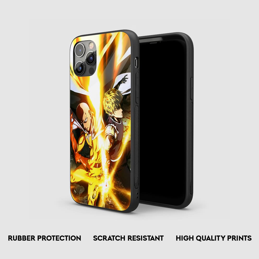 Saitama and Genos Silicone Armored Phone Case by Anime Phone Cover